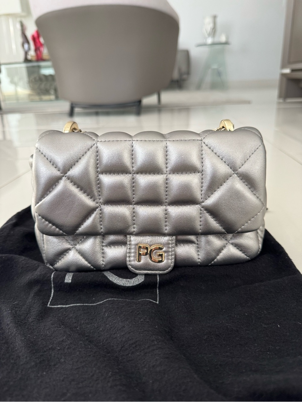 Purificación Garcia Silver Quilted Bag